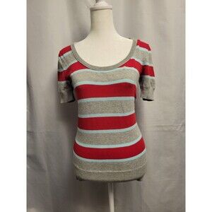 Y2K Striped Knit Tshirt Juniors Medium Slim Fit Mossimo